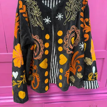 Handmade velvet coat unique clothing