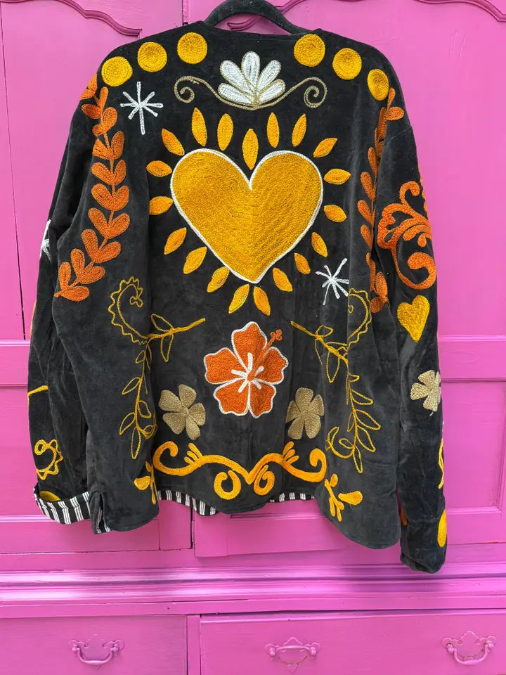 Handmade velvet coat unique clothing