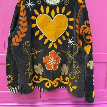 Handmade velvet coat unique clothing