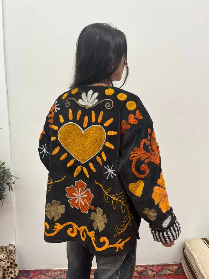 Handmade velvet coat unique clothing