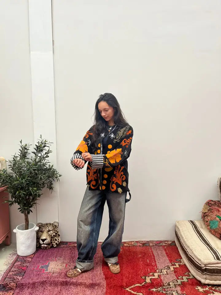 Handmade velvet coat unique clothing